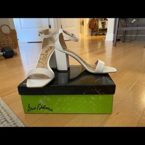 White Sam Edelman Daniella Block Heel Sandal 7.5